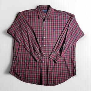 Ralph Lauren Blake Button Down Shirt L/S Blue Green Red Plaid Men’s Size XL